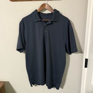 Grand Slam Men's Ribbed Polo Golf Size L Navy Blue Short Sleeve Shirt